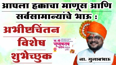 सामान्यांचे असामान्य भाऊ : ना. गुलाबभाऊ !