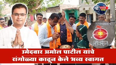 भडगाव परिसरातील गावागावात महायुतीचे उमेदवार अमोल पाटील यांचे रांगोळ्या काढून केले भव्य स्वागत…..!