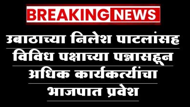 उबाठाच्या निलेश पाटलांसह विविध पक्षाच्या पन्नासहून अधिक कार्यकर्त्यांचा भाजपात प्रवेशआमदार सुरेश भोळेंच्या नेतृत्वावर कार्यकर्त्यांचा विश्वास