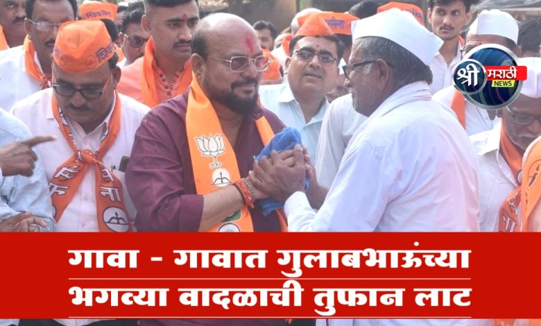 गावा – गावात गुलाबभाऊंच्या भगव्या वादळाची तुफान लाट गावा – गावात गुलाबभाऊंच्या भगव्या वादळाची तुफान लाट