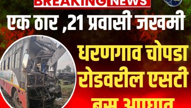 धरणगाव चोपडा रोडवर एसटी बस अपघात: एक ठार, 21 प्रवासी जखमी