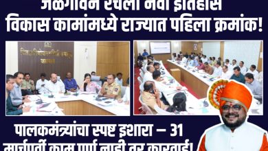 पालकमंत्री गुलाबराव पाटील यांनी अधिकाऱ्यांना निर्देश – 31 मार्चपूर्वी सर्व विकासकामे पूर्ण करण्याचा आदेश