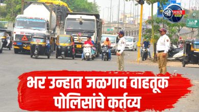 भर उन्हात वाहतुकीचे नियंत्रण करताना वाहतूक पोलिसांची कसरत